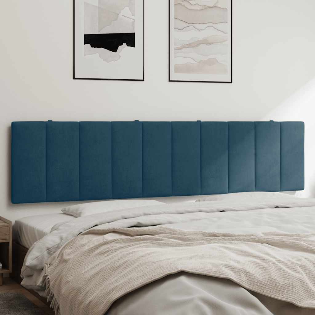 Cuscino Testiera Hanko Blu 200 cm in Velluto