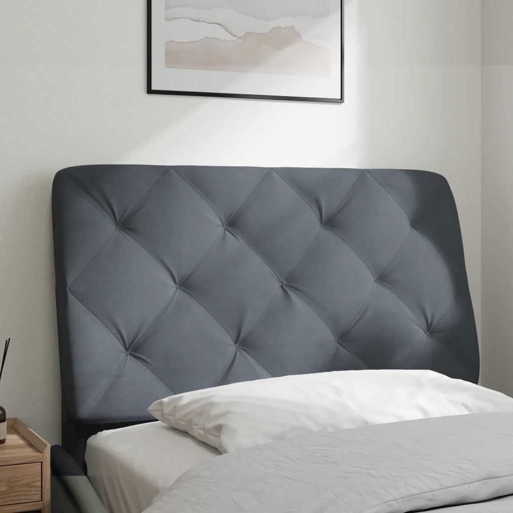 Cuscino Testiera Grigio Scuro 80 cm in Velluto