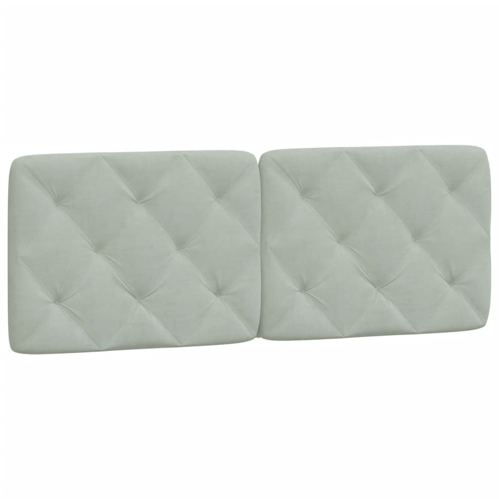 Cuscino Testiera Grigio Chiaro 120 cm in Velluto