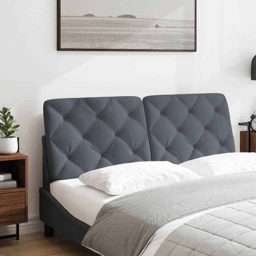 Cuscino Testiera Grigio Scuro 140 cm in Velluto