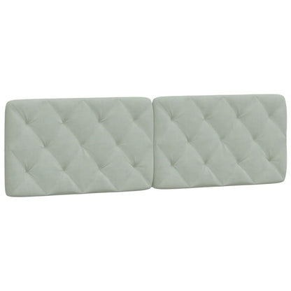 Cuscino Testiera Grigio Chiaro 160 cm in Velluto