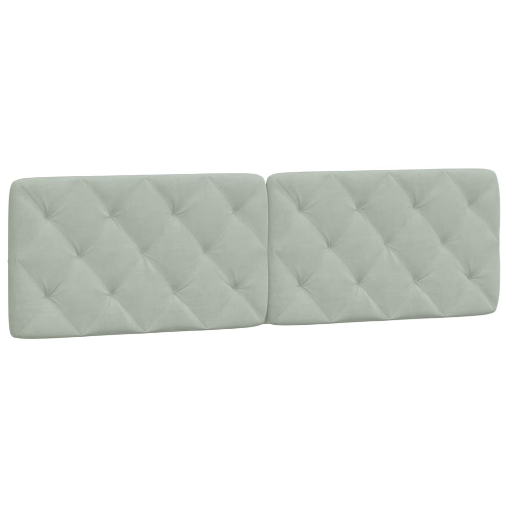 Cuscino Testiera Grigio Chiaro 180 cm in Velluto