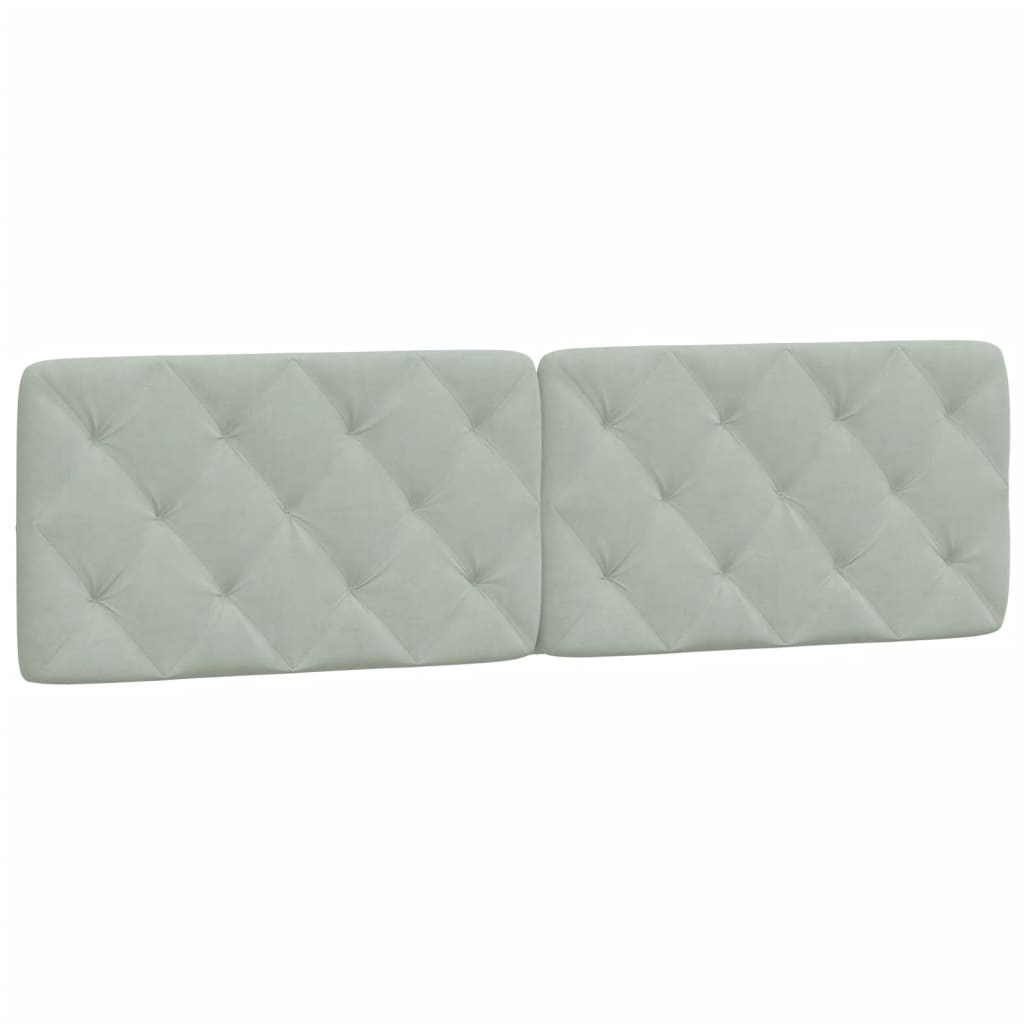 Cuscino Testiera Grigio Chiaro 183 cm in Velluto