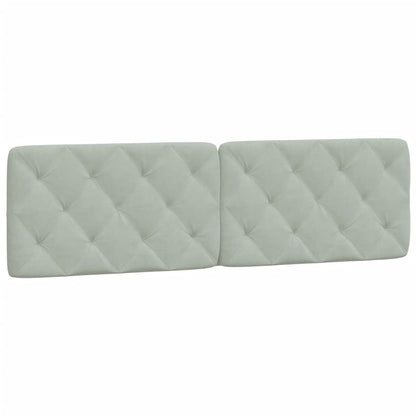Cuscino Testiera Grigio Chiaro 183 cm in Velluto