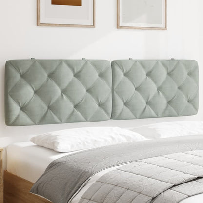 Cuscino Testiera Grigio Chiaro 183 cm in Velluto