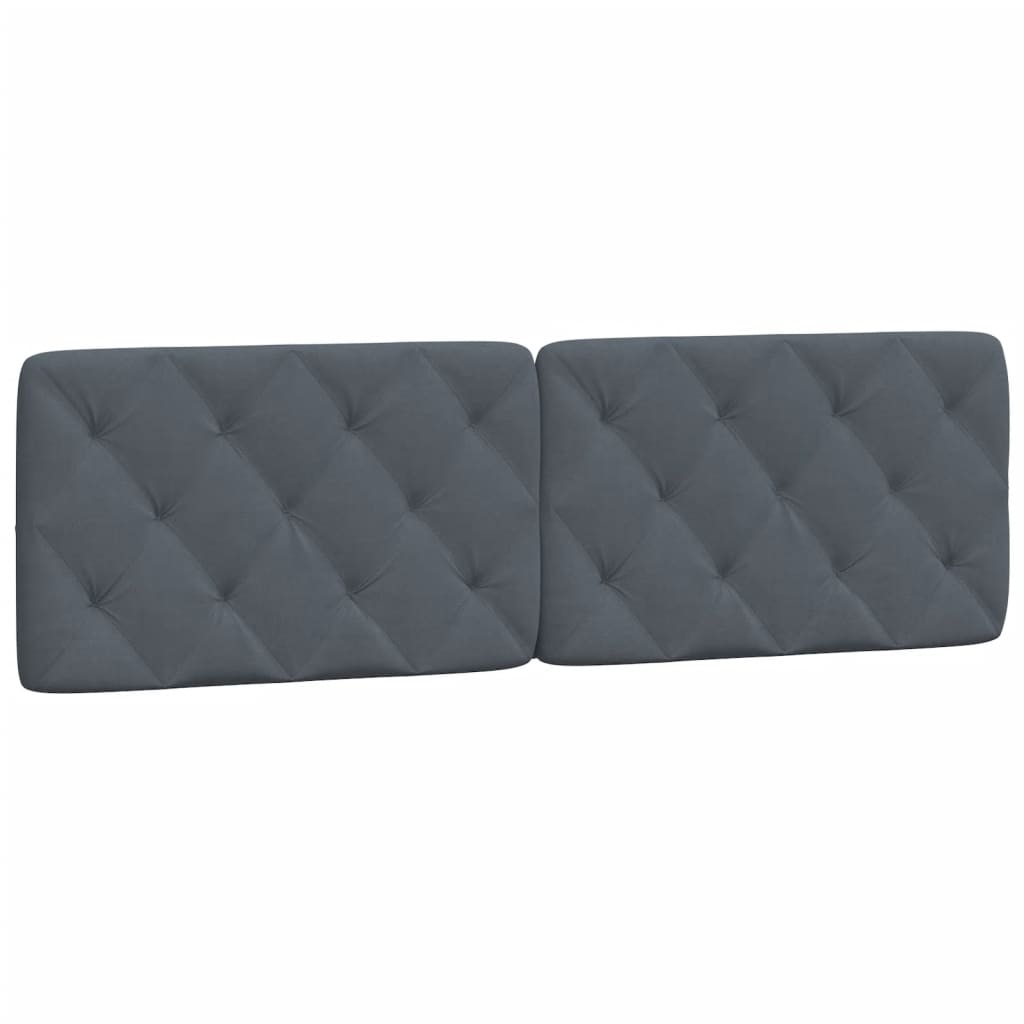 Cuscino Testiera Grigio Scuro 152 cm in Velluto