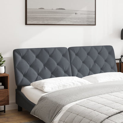 Cuscino Testiera Grigio Scuro 152 cm in Velluto