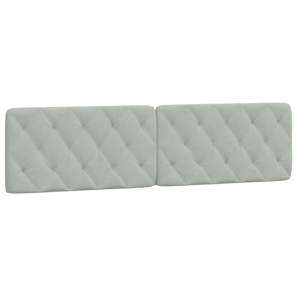 Cuscino Testiera Grigio Chiaro 193 cm in Velluto