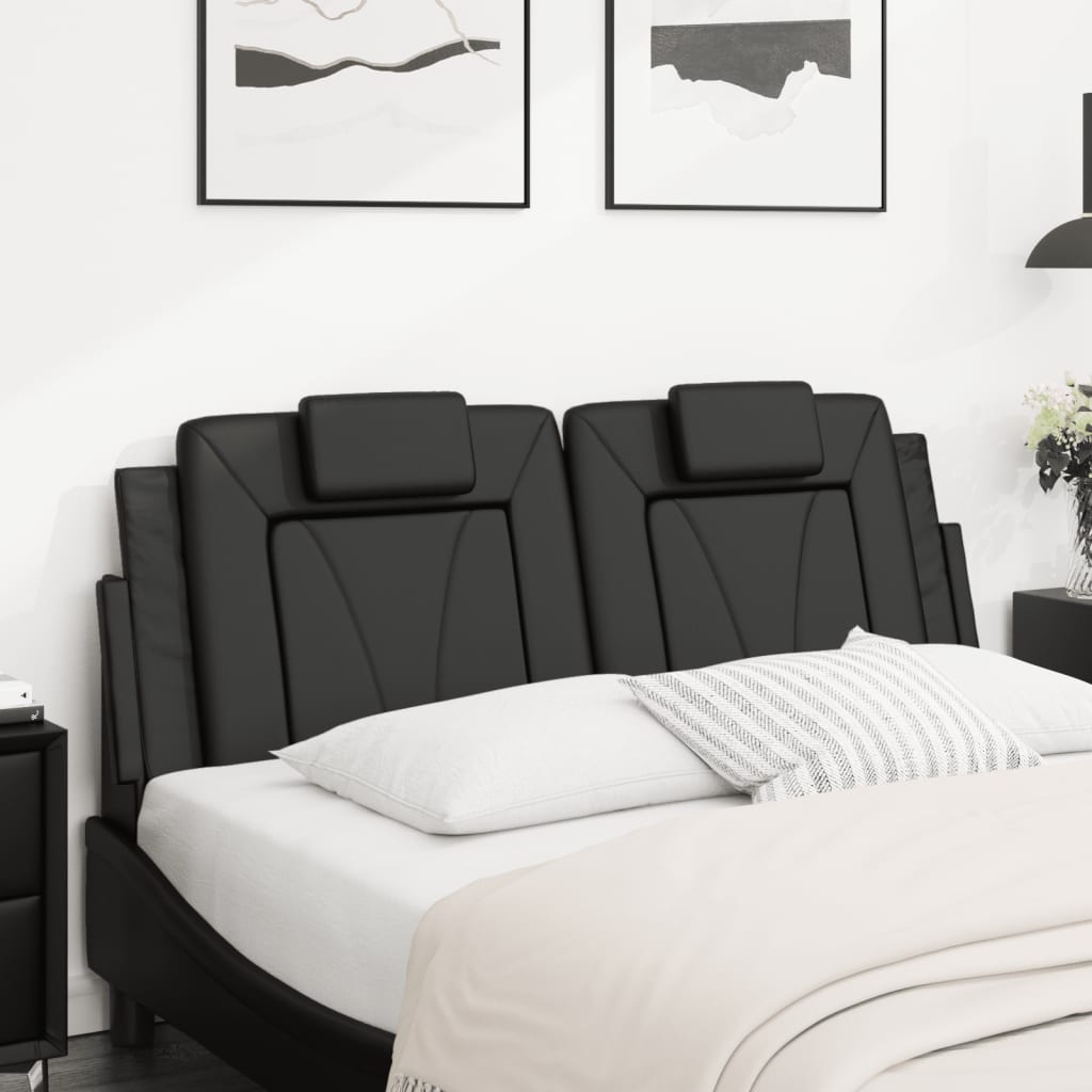 Cuscino Testiera Viana Nero 120 cm in Similpelle