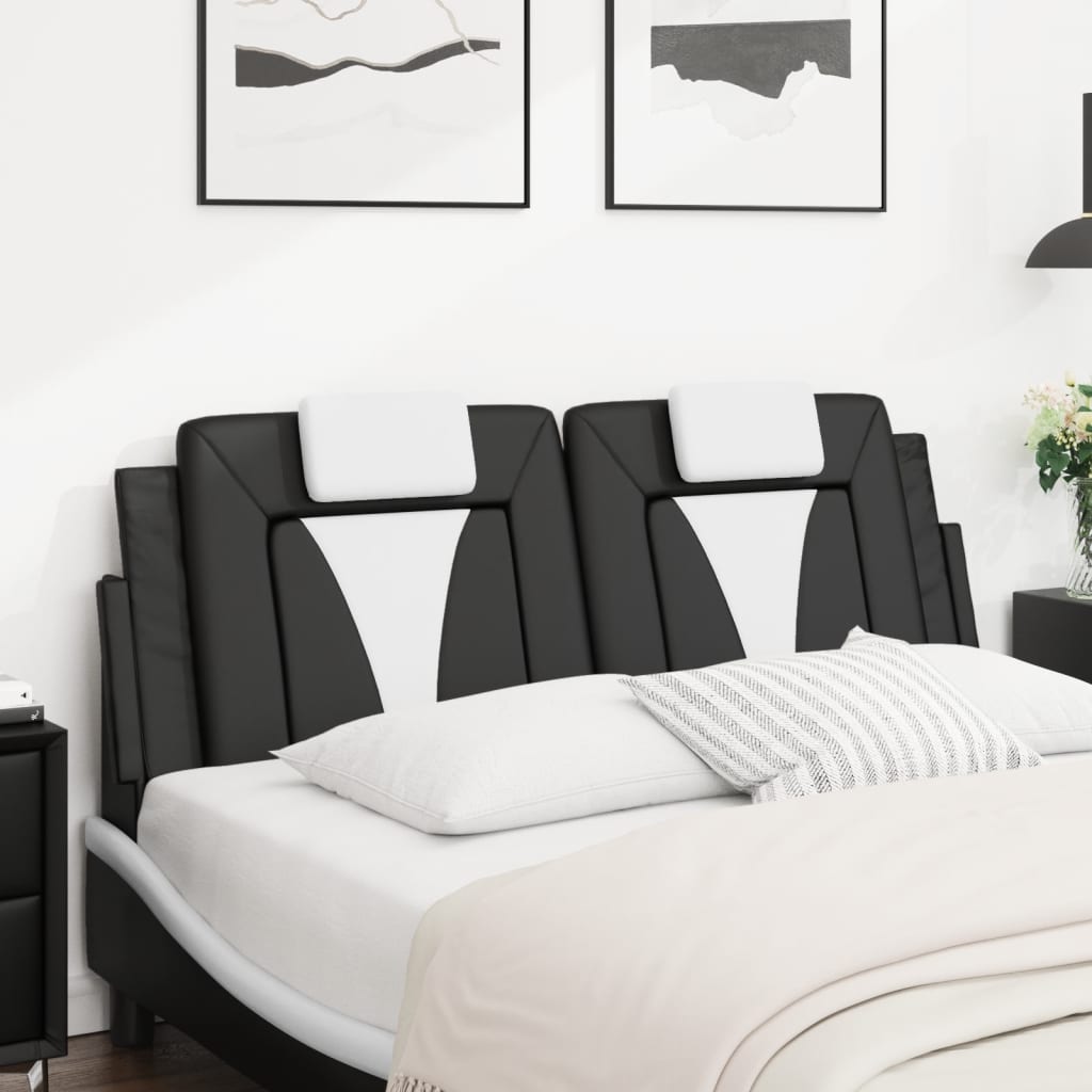 Cuscino Testiera Viana Nero e Bianco 120 cm in Similpelle