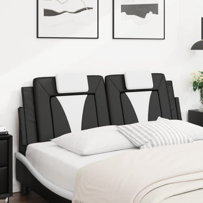 Cuscino Testiera Viana Nero e Bianco 120 cm in Similpelle