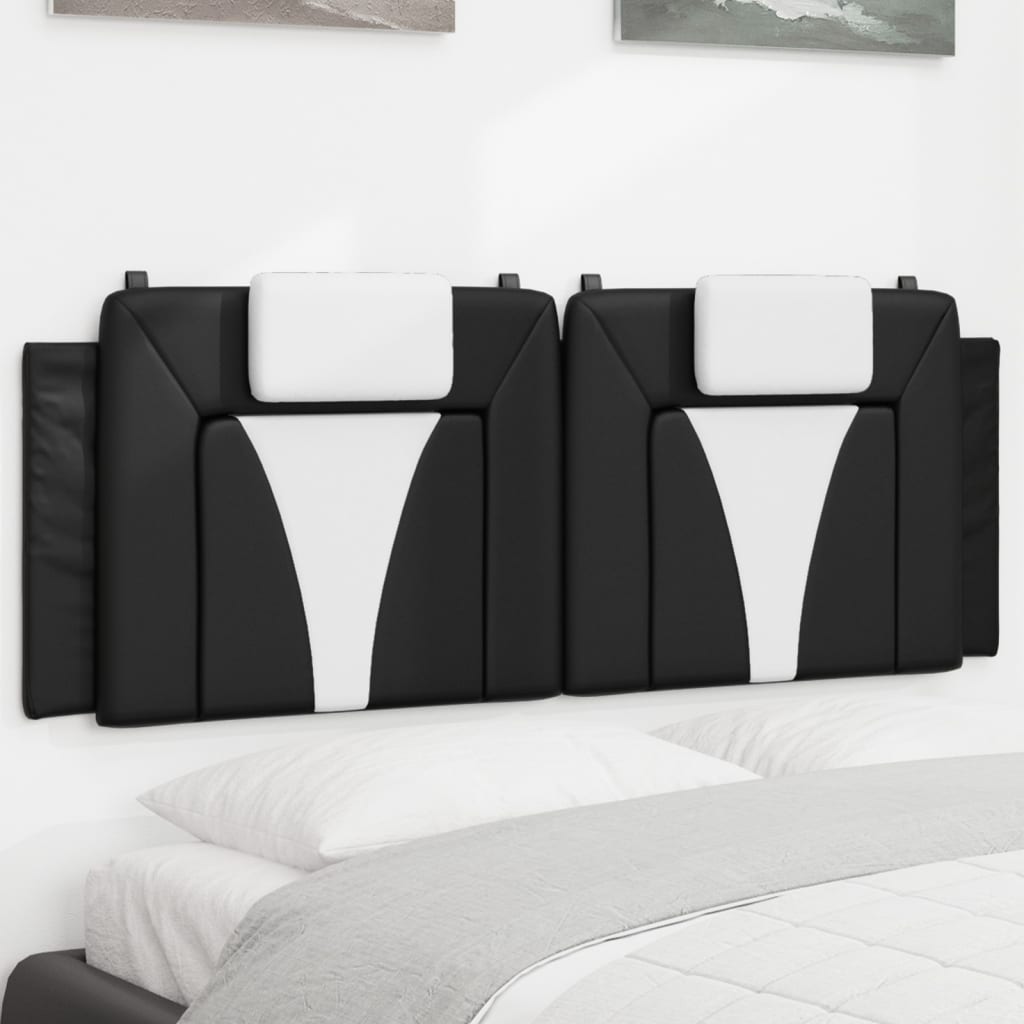 Cuscino Testiera Viana Nero e Bianco 120 cm in Similpelle