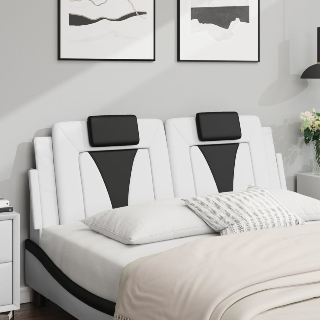 Cuscino Testiera Viana Nero e Bianco 120 cm in Similpelle