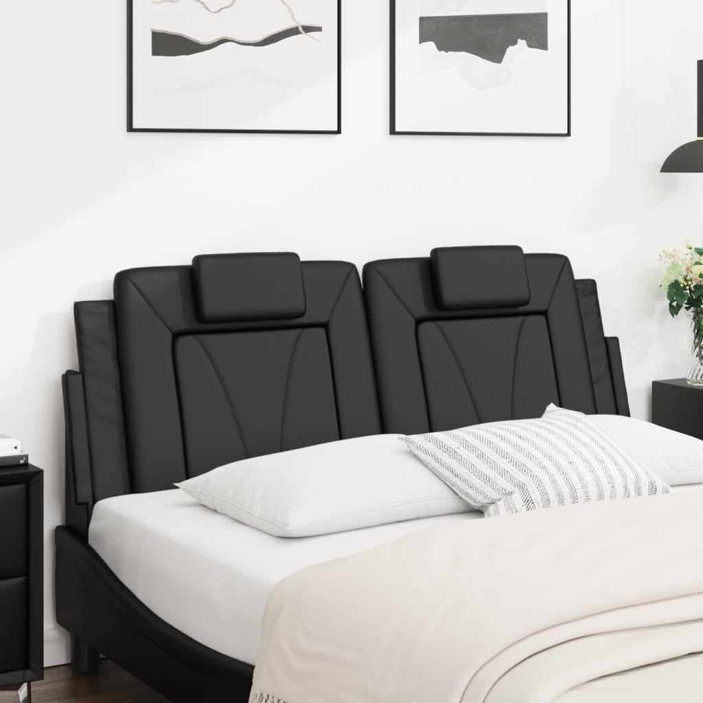 Cuscino Testiera Viana Nero 140 cm in Similpelle