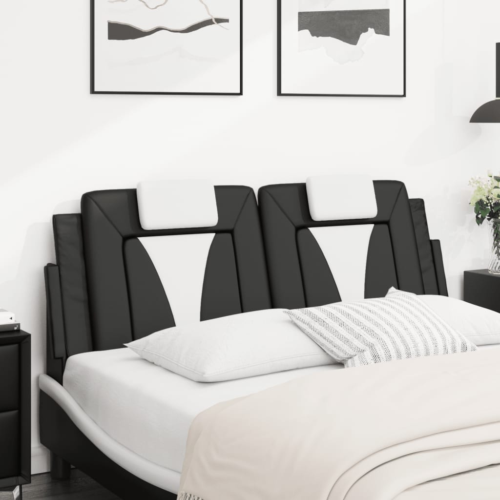 Cuscino Testiera Viana Nero e Bianco 140 cm in Similpelle