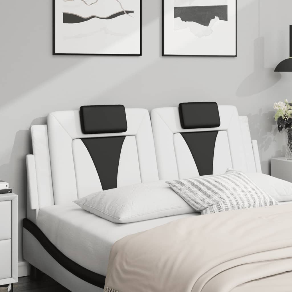 Cuscino Testiera Viana Bianco e Nero 140 cm in Similpelle