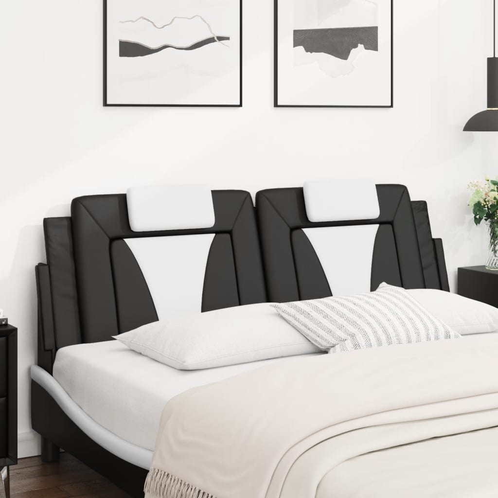 Cuscino Testiera Viana Nero e Bianco 160 cm in Similpelle