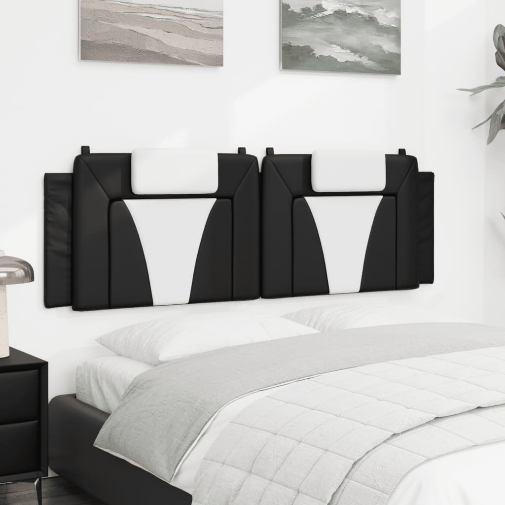 Cuscino Testiera Viana Nero e Bianco 160 cm in Similpelle