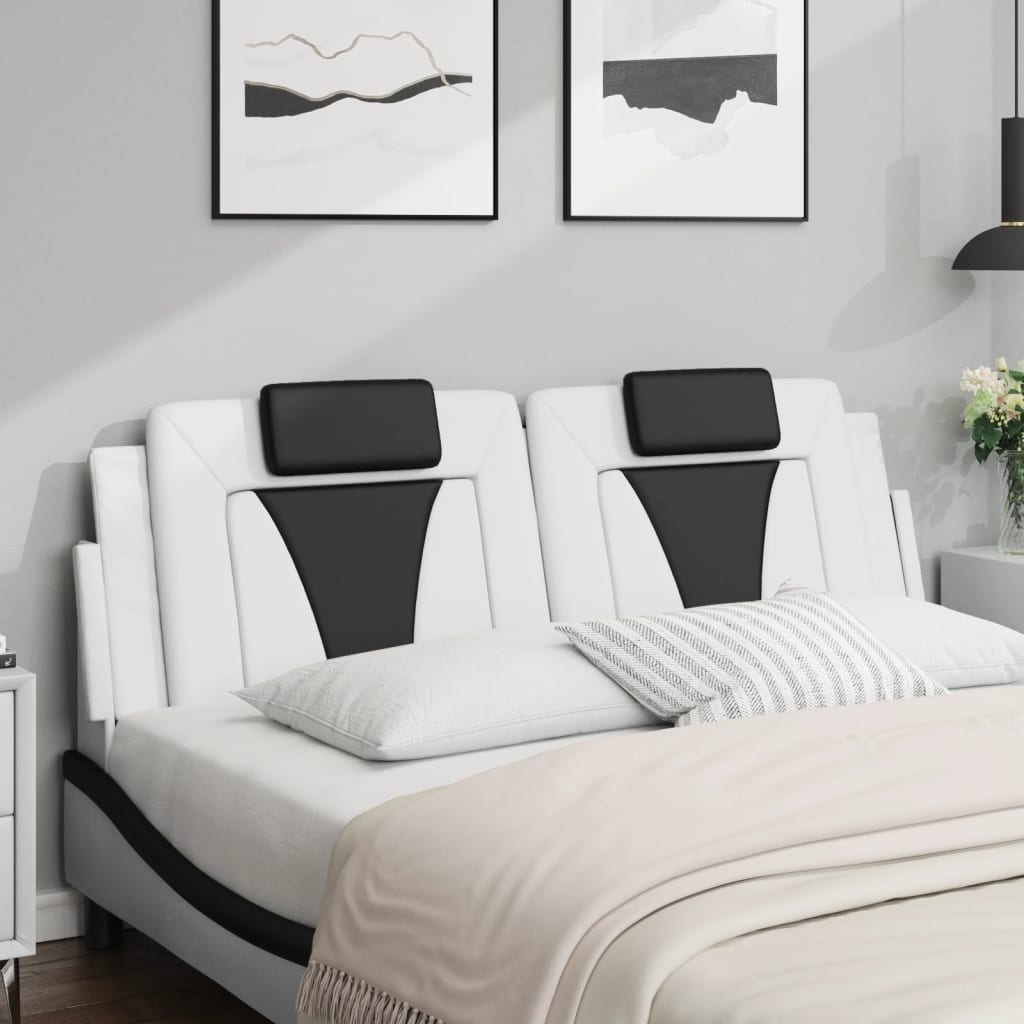 Cuscino Testiera Viana Bianco e Nero 160 cm in Similpelle