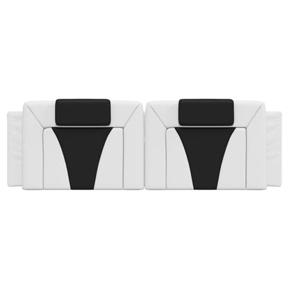 Cuscino Testiera Viana Bianco e Nero 160 cm in Similpelle