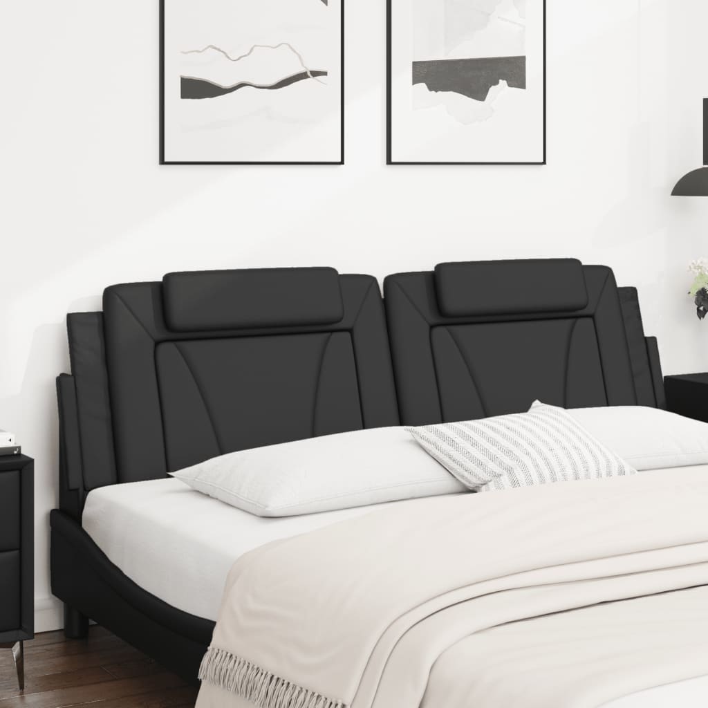 Cuscino Testiera Viana Nero 180 cm in Similpelle