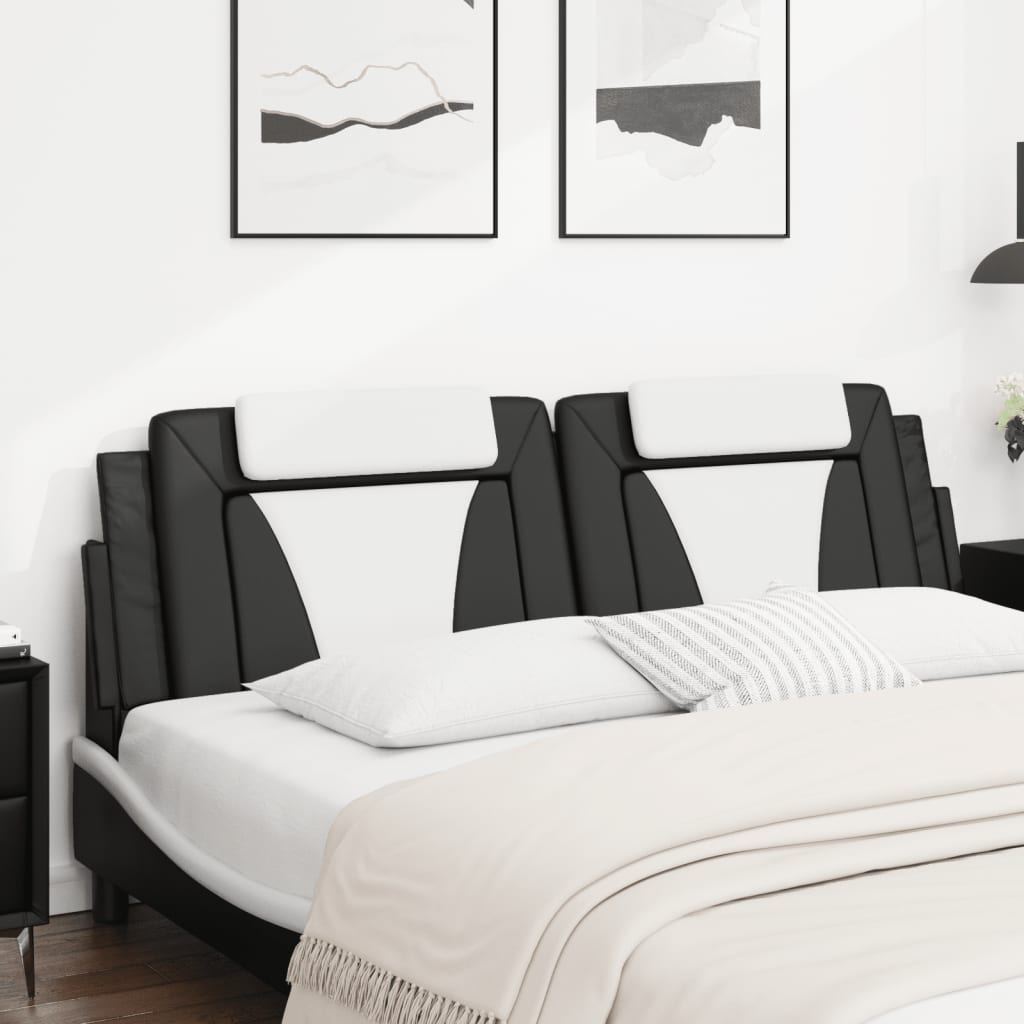 Cuscino Testiera Viana Nero e Bianco 180 cm in Similpelle