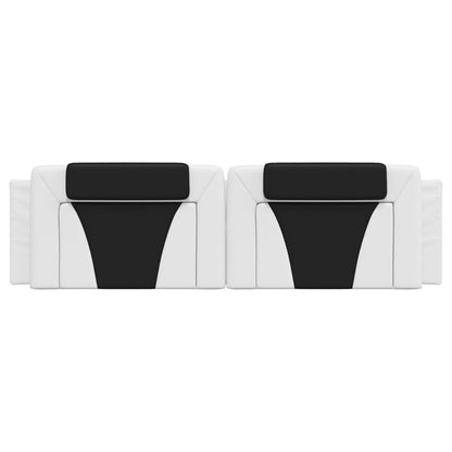Cuscino Testiera Viana Bianco e Nero 180 cm in Similpelle