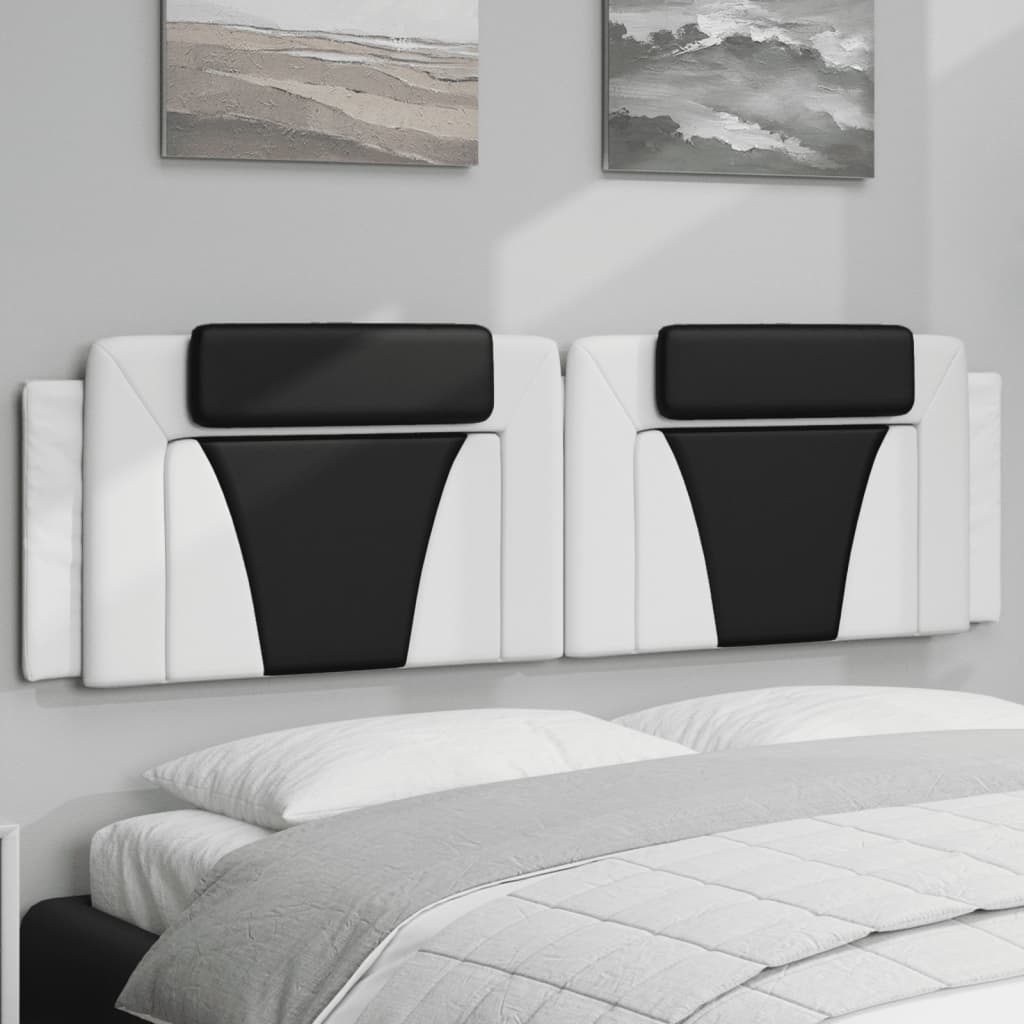 Cuscino Testiera Viana Bianco e Nero 180 cm in Similpelle