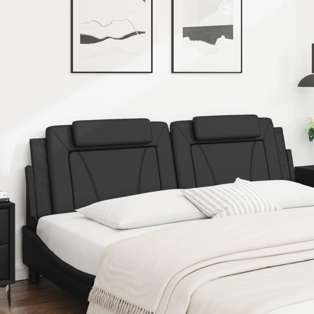 Cuscino Testiera Viana Nero 183 cm in Similpelle