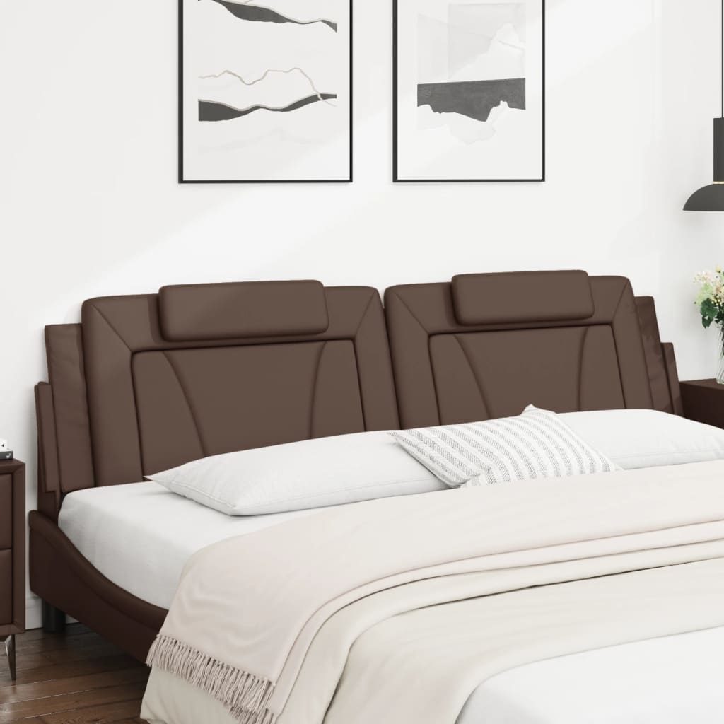 Cuscino Testiera Viana Marrone 200 cm in Similpelle