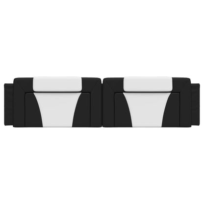 Cuscino Testiera Viana Nero e Bianco 200 cm in Similpelle