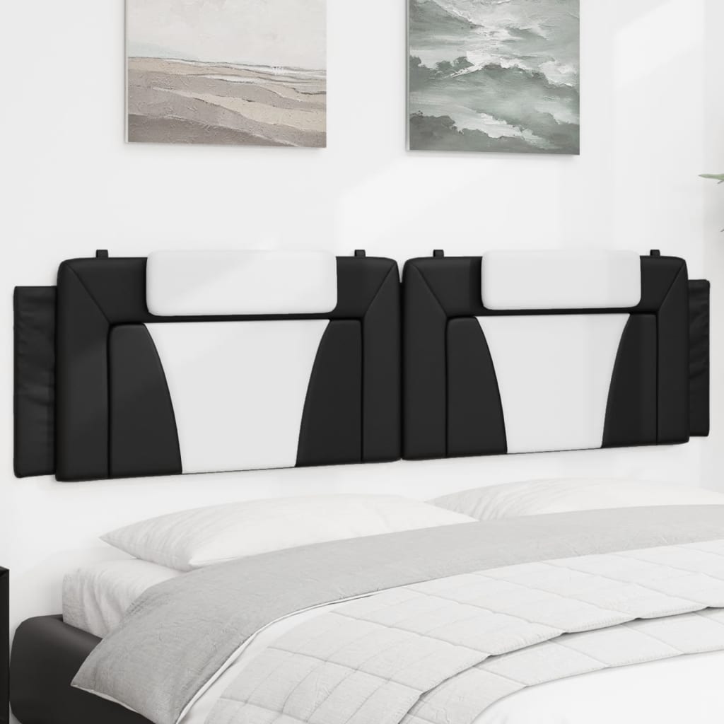 Cuscino Testiera Viana Nero e Bianco 200 cm in Similpelle