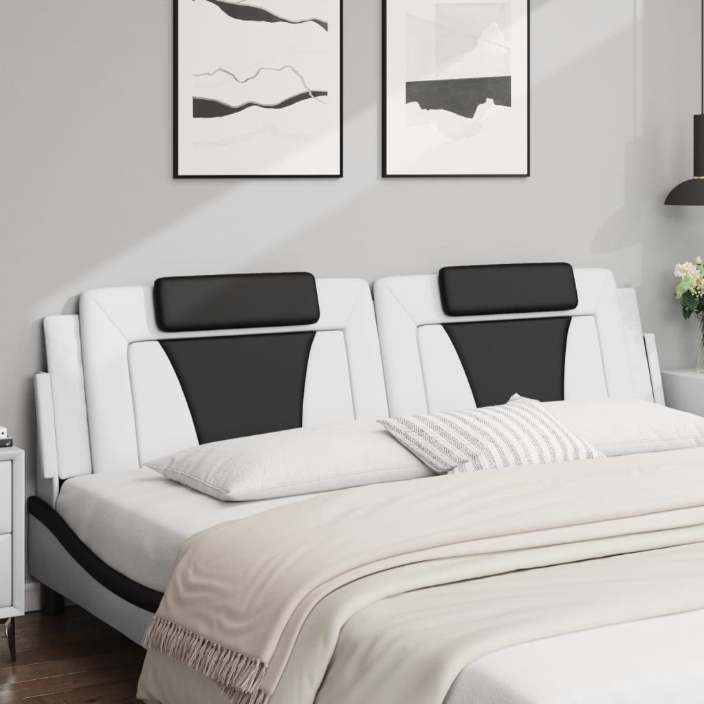 Cuscino Testiera Viana Nero e Bianco 200 cm in Similpelle