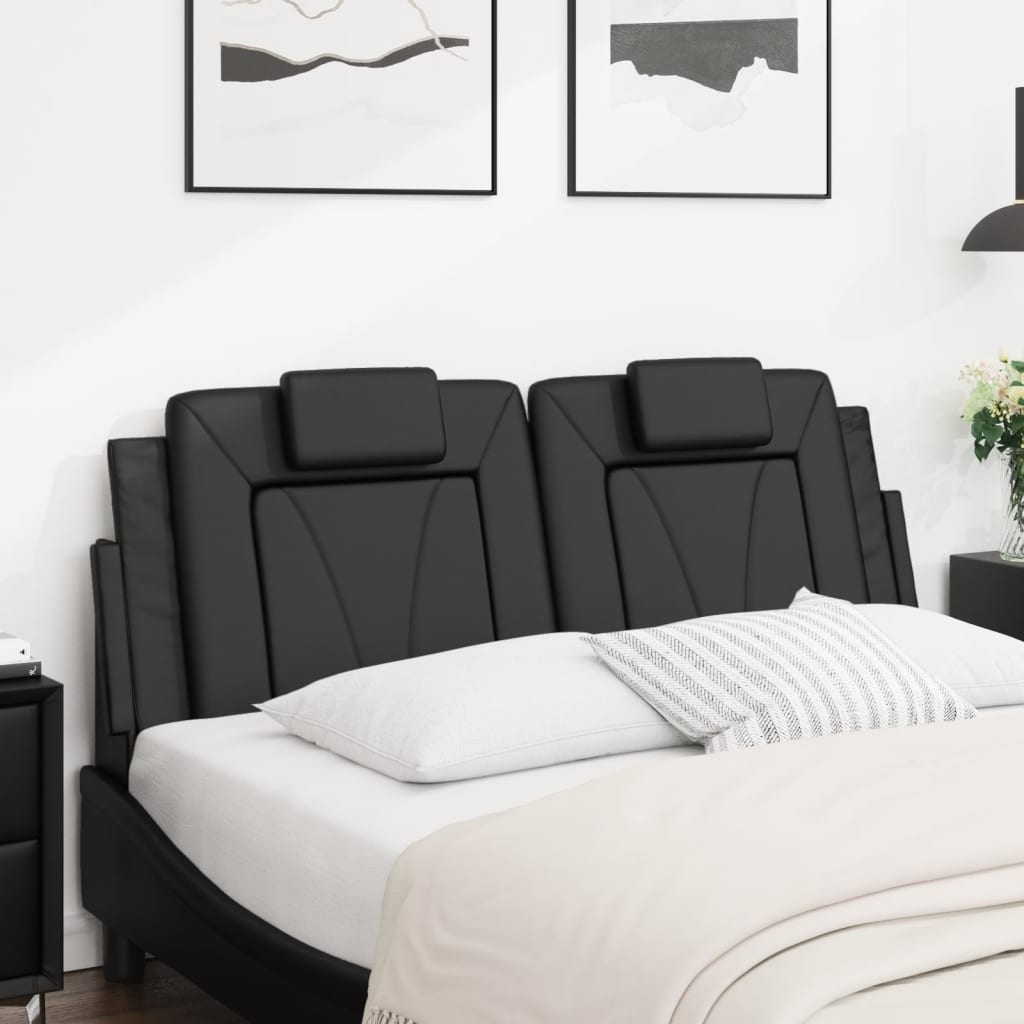 Cuscino Testiera Viana Nero 152 cm in Similpelle
