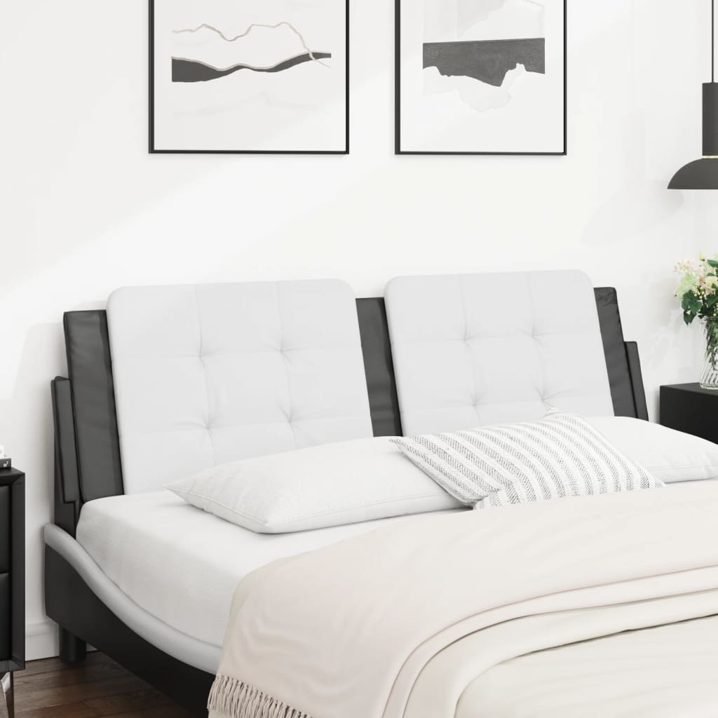 Cuscino Testiera Bianco e Nero 160 cm in Similpelle