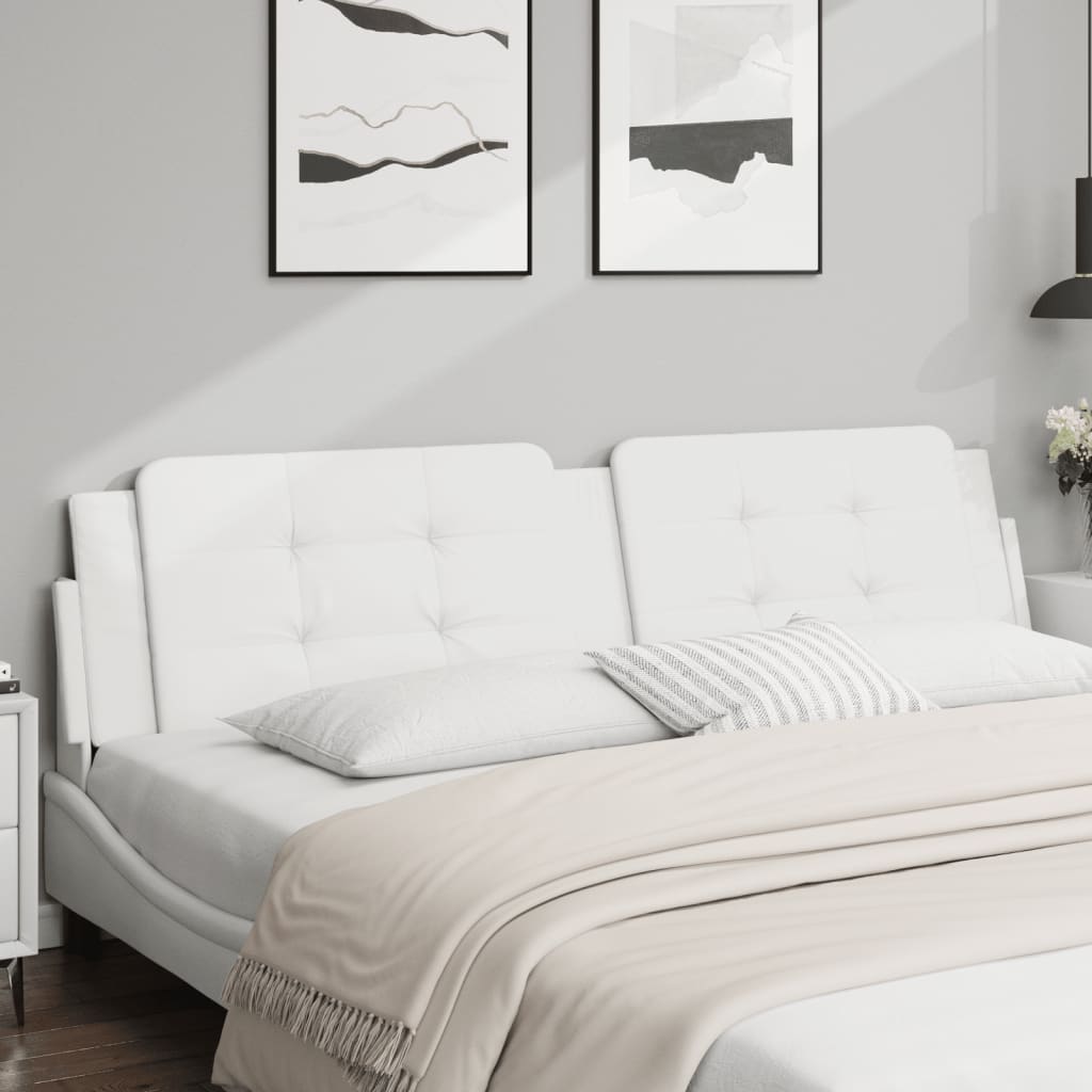 Cuscino Testiera Bianco 200 cm in Similpelle