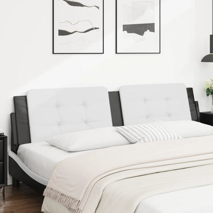 Cuscino Testiera Nero e Bianco 200 cm in Similpelle