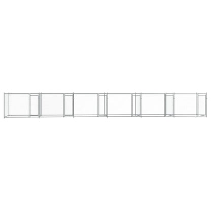 Gabbia per Cani con Porte Grigia 12x2x1,5 m in Acciaio Zincato