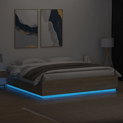 Giroletto Luci LED Rovere Sonoma 180x200 cm Legno Multistrato