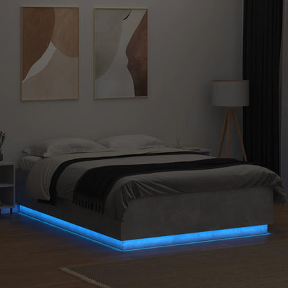 Giroletto Luci LED Grigio Cemento 140x200 cm Legno Multistrato