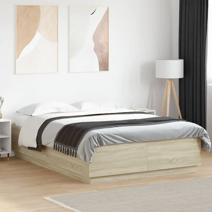 Giroletto Luci LED Rovere Sonoma 120x200 cm Legno Multistrato