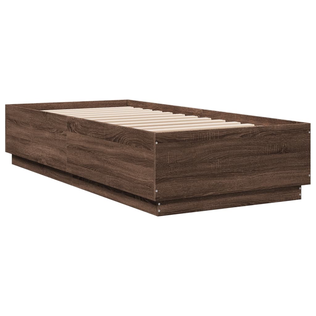 Giroletto Luci LED Rovere Marrone 100x200 cm Legno Multistrato