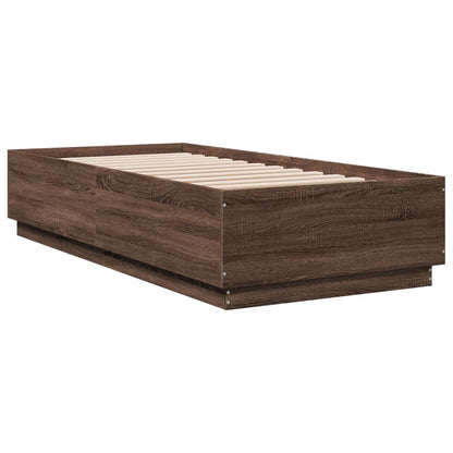 Giroletto Luci LED Rovere Marrone 100x200 cm Legno Multistrato