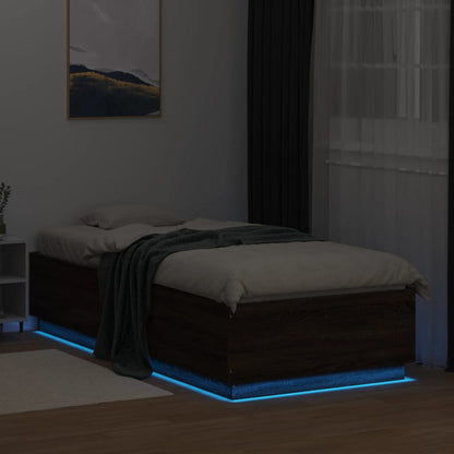 Giroletto Luci LED Rovere Marrone 100x200 cm Legno Multistrato