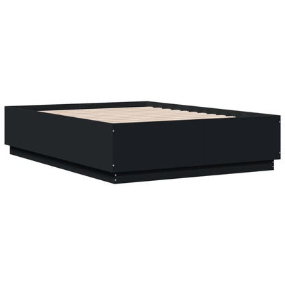 Giroletto con Luci LED Nero 140x190 cm in Legno Multistrato