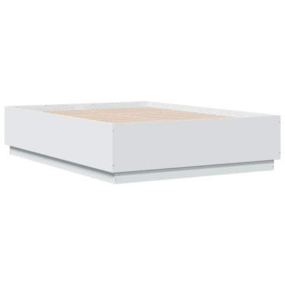 Giroletto con Luci LED Bianco 135x190 cm in Legno Multistrato