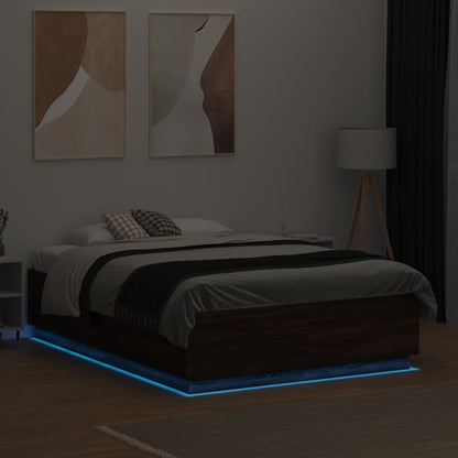 Giroletto Luci LED Rovere Marrone 120x190 cm Legno Multistrato