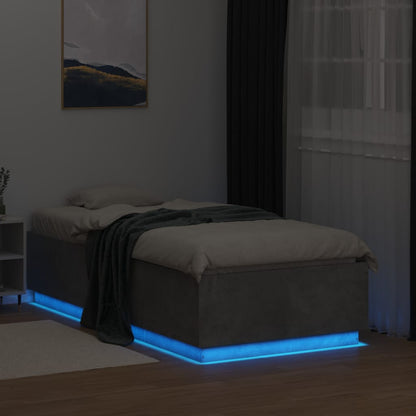 Giroletto Luci LED Grigio Cemento 90x190cm in Legno Multistrato