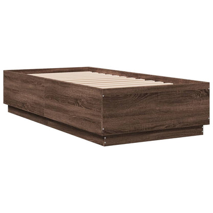 Giroletto Luci LED Rovere Marrone 90x190cm in Legno Multistrato