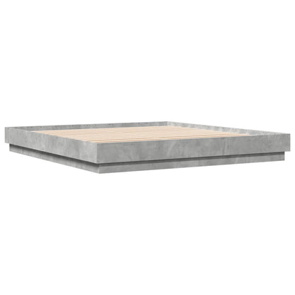 Giroletto con Luci LED Grigio Cemento 200x200 cm